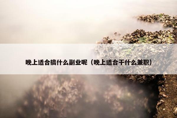 晚上适合搞什么副业呢（晚上适合干什么兼职）