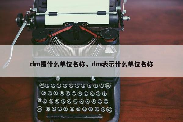 dm是什么单位名称，dm表示什么单位名称