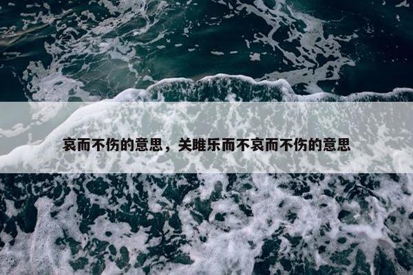 哀而不伤的意思，关雎乐而不哀而不伤的意思