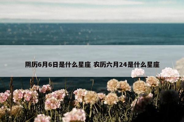 阴历6月6日是什么星座 农历六月24是什么星座