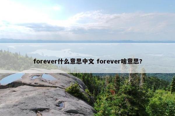 forever什么意思中文 forever啥意思?
