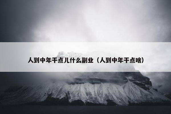 人到中年干点儿什么副业（人到中年干点啥）