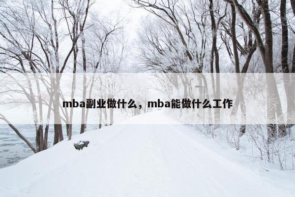 mba副业做什么，mba能做什么工作