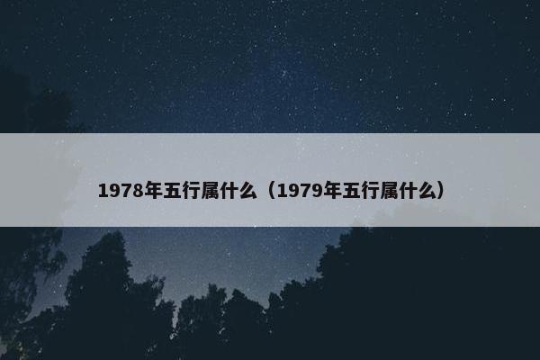 1978年五行属什么（1979年五行属什么）