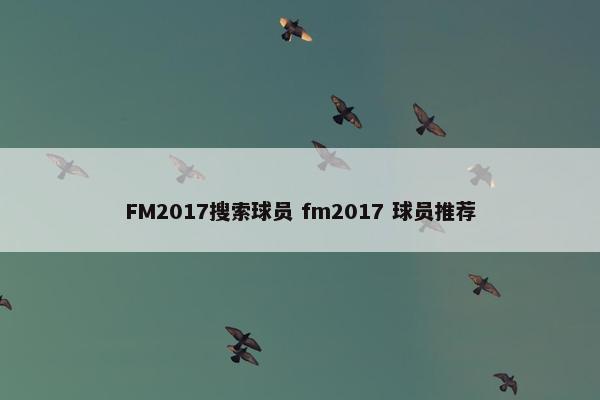 FM2017搜索球员 fm2017 球员推荐