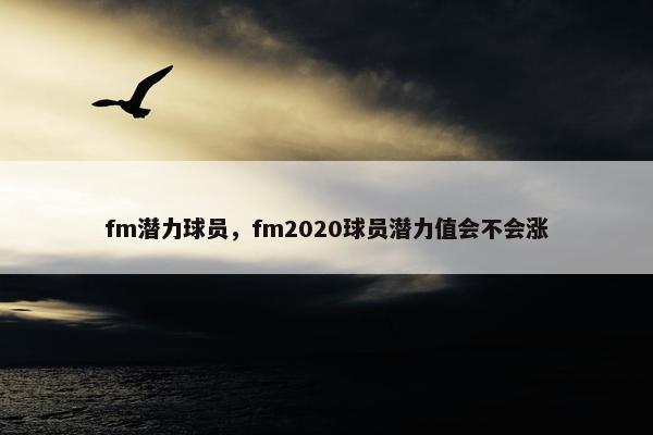 fm潜力球员，fm2020球员潜力值会不会涨