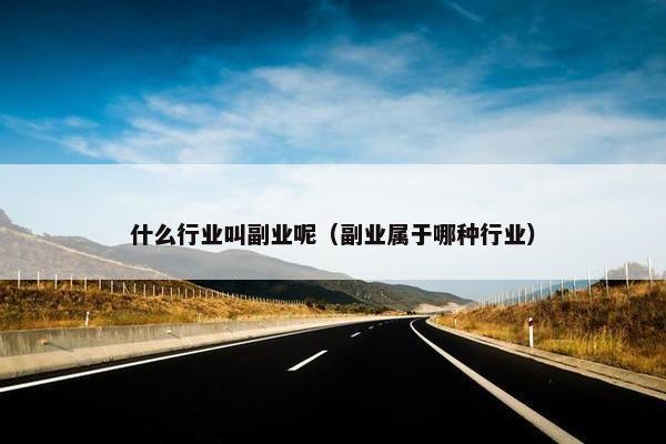 什么行业叫副业呢（副业属于哪种行业）