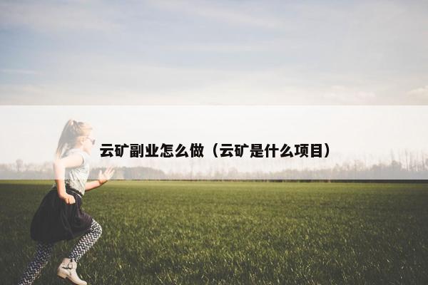 云矿副业怎么做（云矿是什么项目）