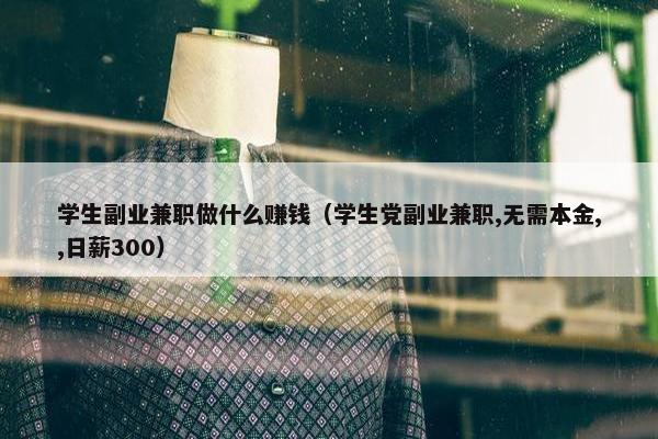 学生副业兼职做什么赚钱（学生党副业兼职,无需本金,,日薪300）