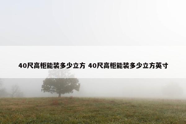 40尺高柜能装多少立方 40尺高柜能装多少立方英寸