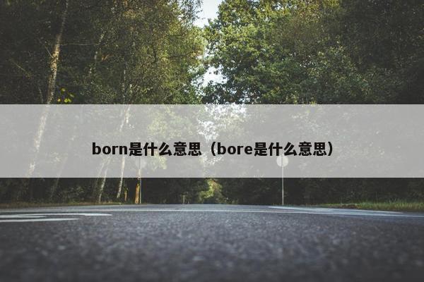 born是什么意思（bore是什么意思）