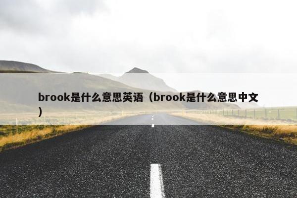 brook是什么意思英语（brook是什么意思中文）