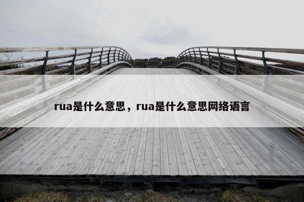 rua是什么意思，rua是什么意思网络语言