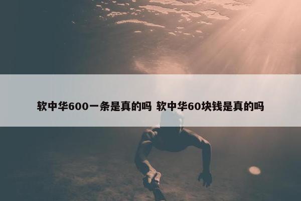 软中华600一条是真的吗 软中华60块钱是真的吗