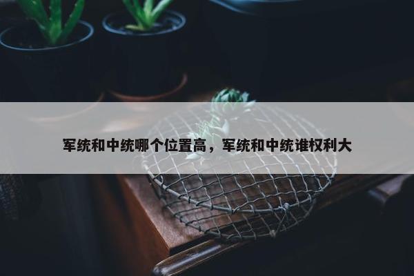 军统和中统哪个位置高，军统和中统谁权利大