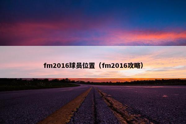 fm2016球员位置（fm2016攻略）