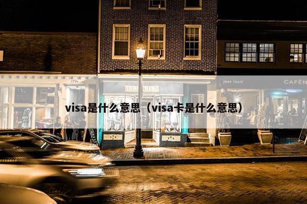visa是什么意思（visa卡是什么意思）