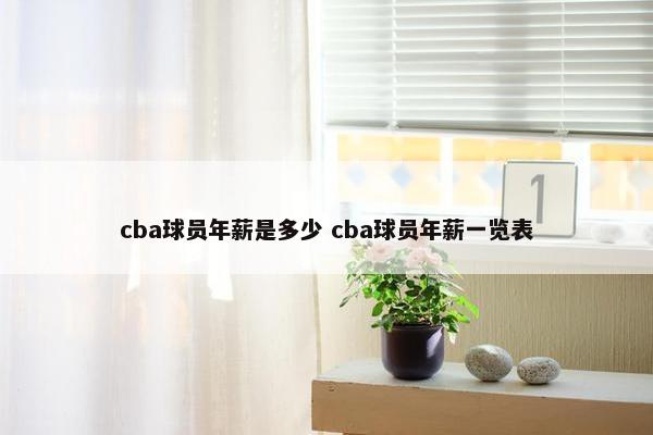 cba球员年薪是多少 cba球员年薪一览表