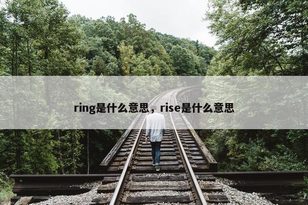 ring是什么意思，rise是什么意思