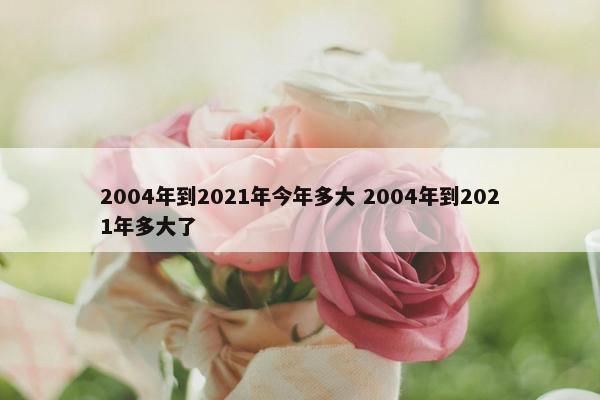 2004年到2021年今年多大 2004年到2021年多大了