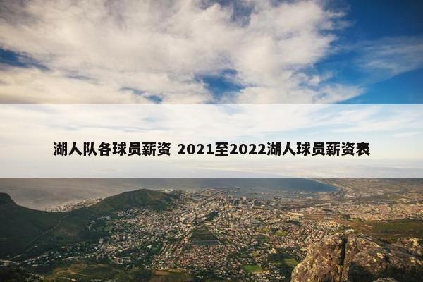 湖人队各球员薪资 2021至2022湖人球员薪资表