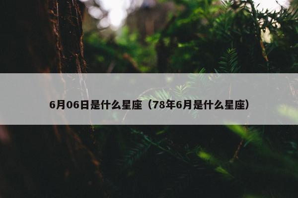 6月06日是什么星座（78年6月是什么星座）