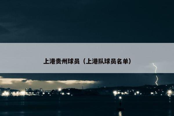 上港贵州球员（上港队球员名单）