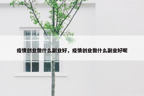 疫情创业做什么副业好，疫情创业做什么副业好呢