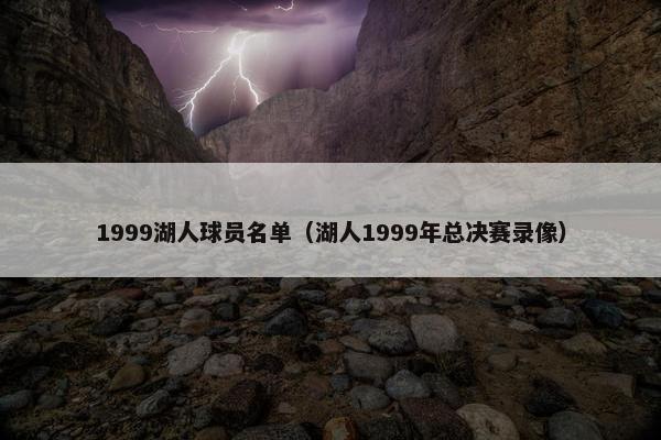 1999湖人球员名单（湖人1999年总决赛录像）