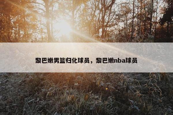 黎巴嫩男篮归化球员，黎巴嫩nba球员