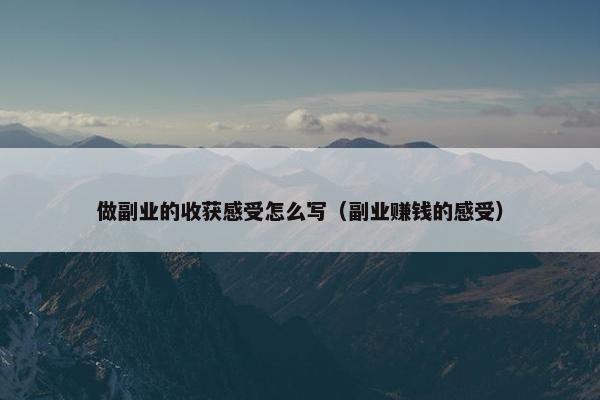 做副业的收获感受怎么写（副业赚钱的感受）