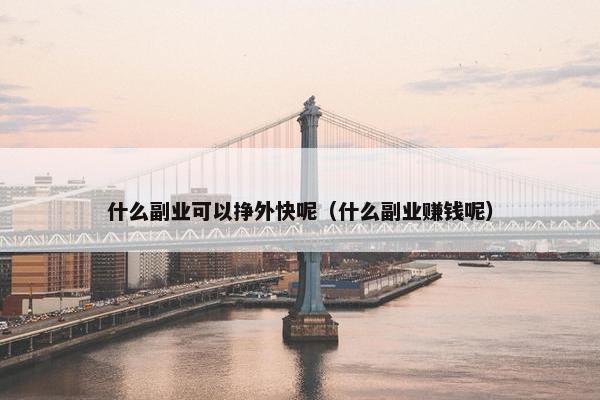 什么副业可以挣外快呢（什么副业赚钱呢）