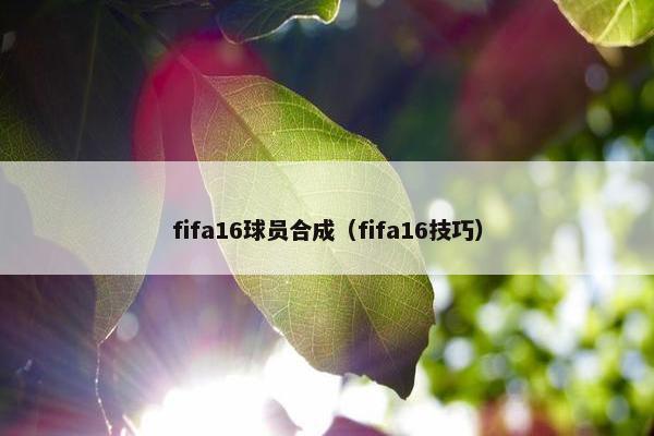 fifa16球员合成（fifa16技巧）
