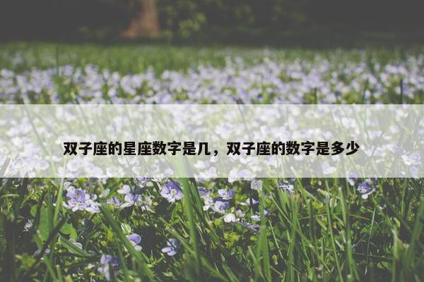 双子座的星座数字是几，双子座的数字是多少