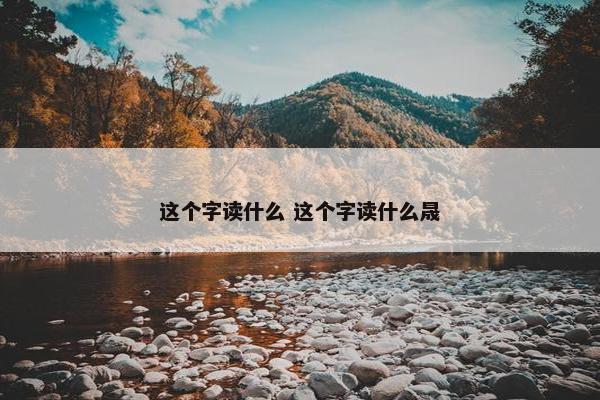 这个字读什么 这个字读什么晟