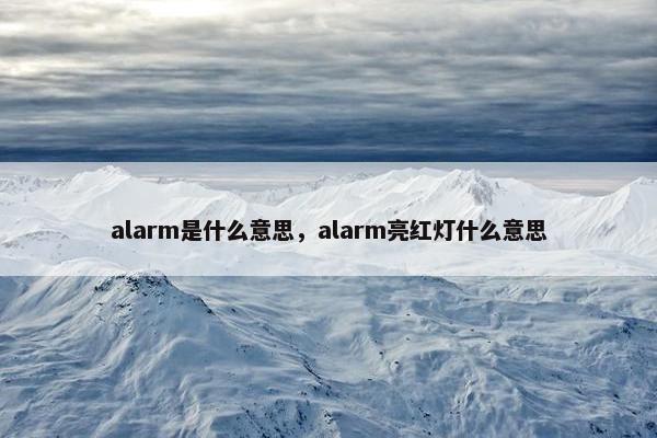 alarm是什么意思，alarm亮红灯什么意思