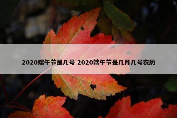 2020端午节是几号 2020端午节是几月几号农历