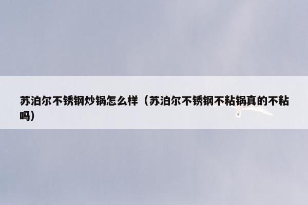 苏泊尔不锈钢炒锅怎么样（苏泊尔不锈钢不粘锅真的不粘吗）