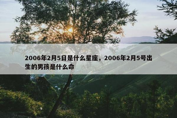 2006年2月5日是什么星座，2006年2月5号出生的男孩是什么命