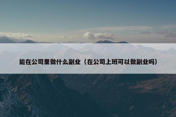 能在公司里做什么副业（在公司上班可以做副业吗）