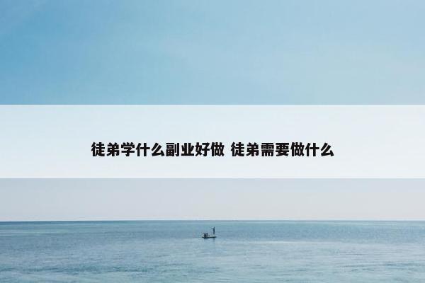 徒弟学什么副业好做 徒弟需要做什么