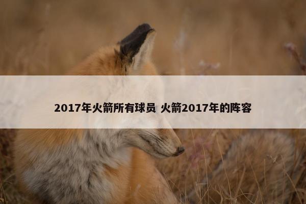 2017年火箭所有球员 火箭2017年的阵容