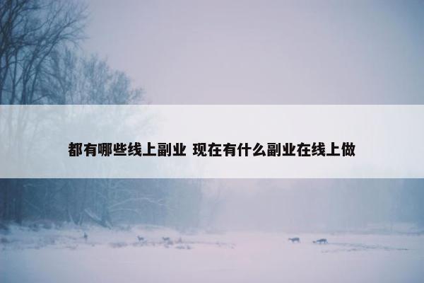 都有哪些线上副业 现在有什么副业在线上做