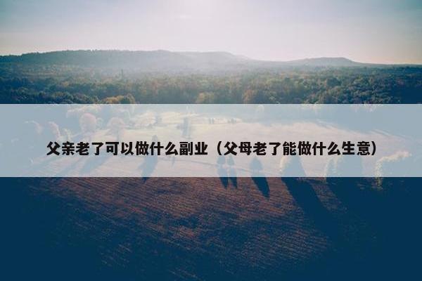 父亲老了可以做什么副业（父母老了能做什么生意）