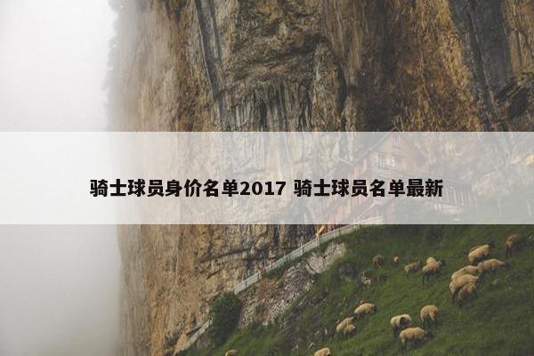 骑士球员身价名单2017 骑士球员名单最新