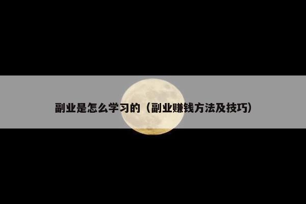 副业是怎么学习的（副业赚钱方法及技巧）