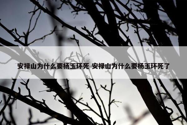 安禄山为什么要杨玉环死 安禄山为什么要杨玉环死了