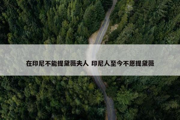 在印尼不能提黛薇夫人 印尼人至今不愿提黛薇