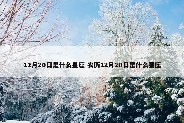 12月20日是什么星座 农历12月20日是什么星座