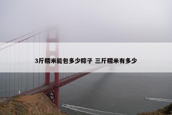 3斤糯米能包多少粽子 三斤糯米有多少